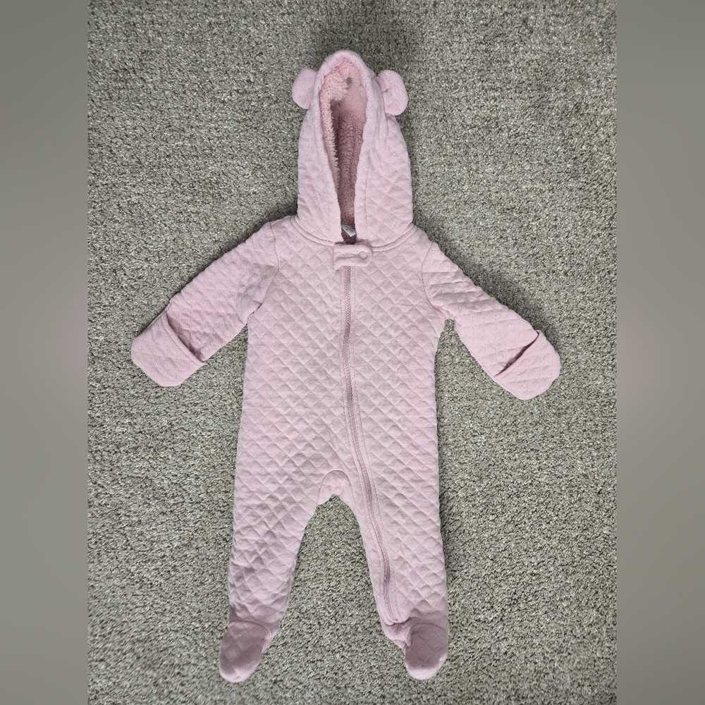 Carter's Pink Quilted Hooded Footie